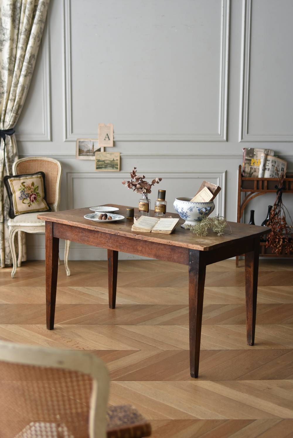 フランス アンティーク Extension Table テーブル チェア - テーブル