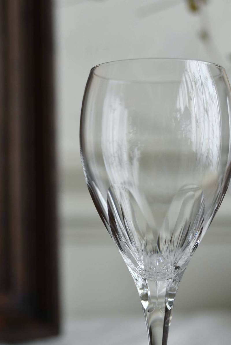 フランスアンティーク雑貨 ワイングラスペア4. クリスタルガラス